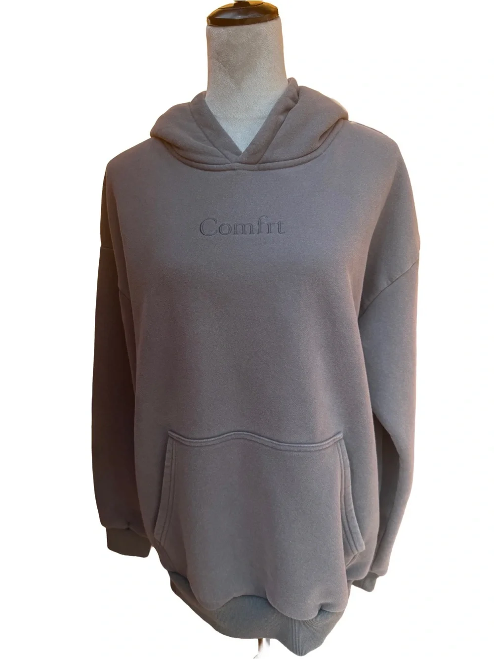 Comfrt Minimalist Weighted Hoodie & Joggers Sweatsuit Matching Set Gray Large